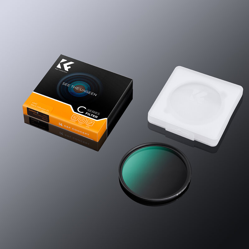 K & F Concept C - Series filtre de diffusion de brouillard noir 1 / 4, effet de film de rêve de brouillard pour la vidéo / vlog / portrait, taille 49 mm 52 mm 55 mm 58 mm 62 mm 67 MM 72 mm 77 mm 82 mm