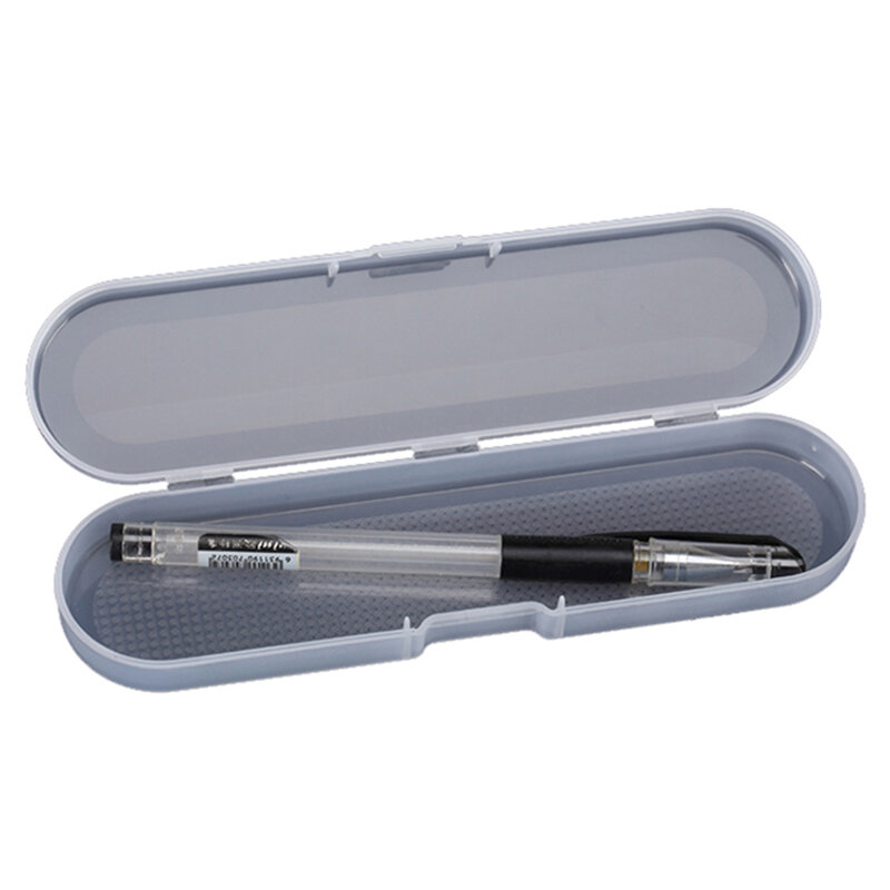 Caja de almacenamiento de lápices transparente portátil, organizador de maquillaje con tapa con bisagras y cierre a presión, 17,8x4,4X2,3mm