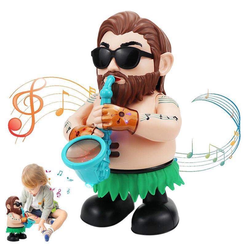 Mainan woophone bernyanyi mainan saksofon lucu pemain saksofon pria mainan untuk bayi mainan anak-anak bernyanyi memutar memutar saksofon mainan lucu