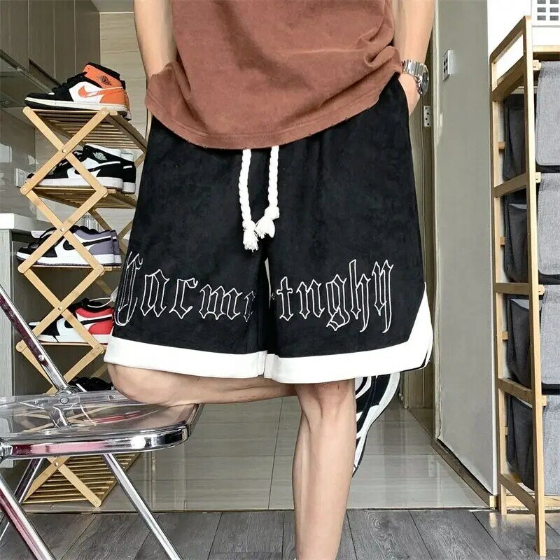 Summer American style men and women high street trend personalized basketball sports pants loose hip-hop casual shorts y2k