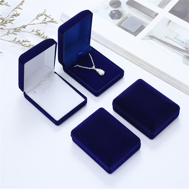 Velvet Box para colar e pingente, Wedding Jewelry Gift Case, Trinket Display Holder, Earring Storage, Packaging Box, Wholesale, Quality, 1Pc