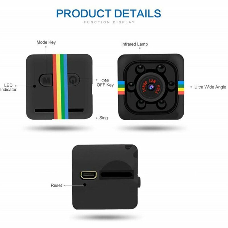 Neue 1080P SQ11 Mini Kamera HD Sensor Nachtsicht Camcorder Motion DVR Micro Einstellbare Kamera Sport DV Video Kleine kamera Cam