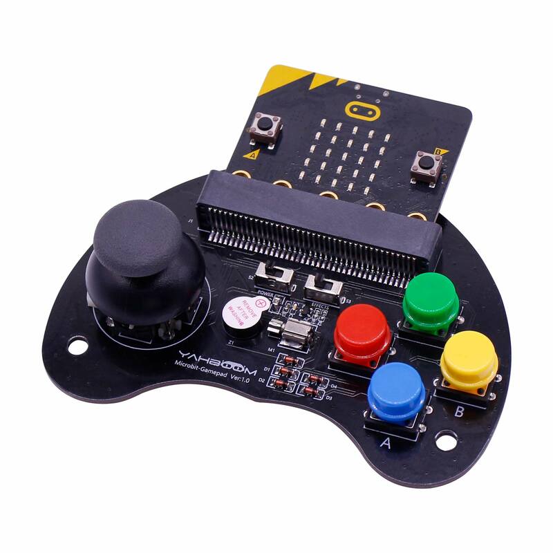 Yahboom dasar Gamepad gagang Microbit dengan tombol Rocker dapat kontrol mobil Robot Microbit dengan bel Motor untuk pendidikan STEM