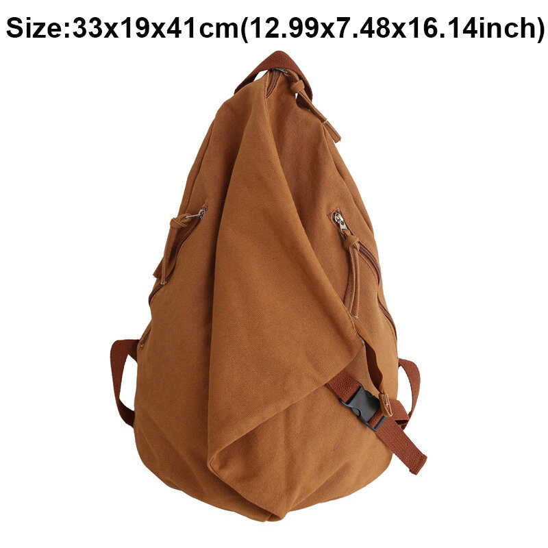 Mochila de lona vintage para adolescentes, mulheres e homens, Travel Bag, Schoolbag, 4 cores sólidas, Unisex Bookbag, grande capacidade