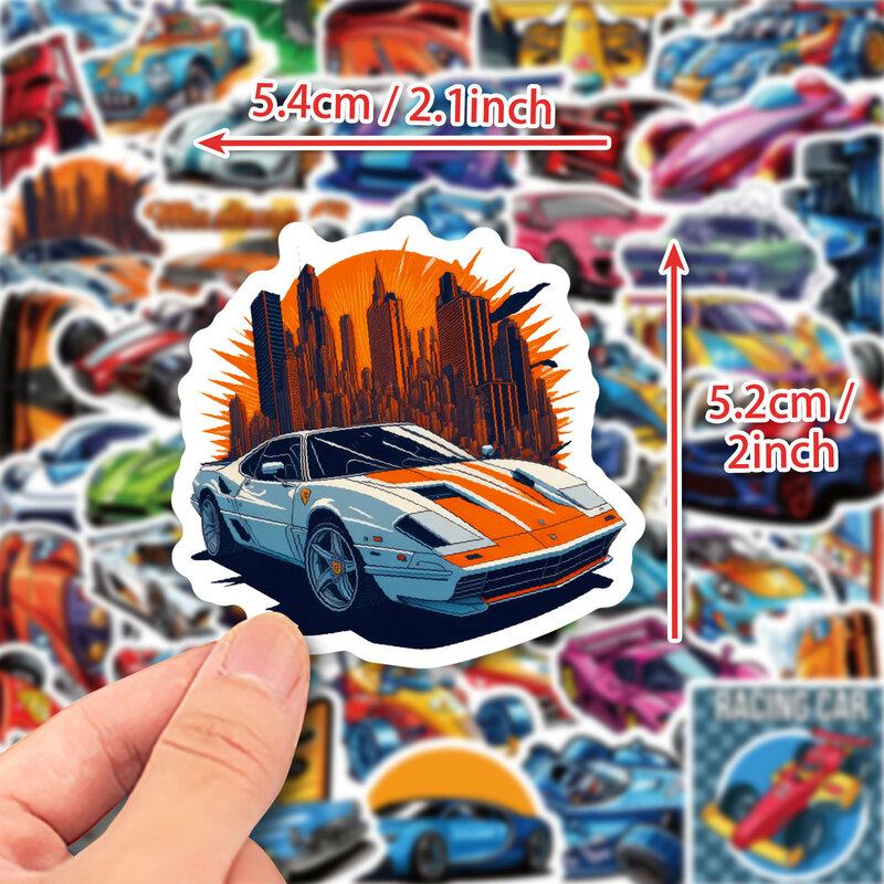 50 Stuks Cartoon Knappe Sportwagen Serie Graffiti Stickers Geschikt Voor Laptop Helmen Desktop Decoratie Diy Stickers Speelgoed