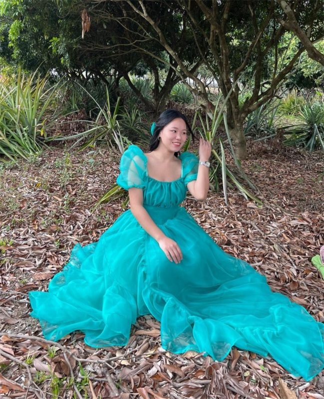 Jessica-Robe de Rhen organza bleu ciel, ligne A, princesse, diplômé, robe de soirée formelle, robes de soirée de mariage, 2024