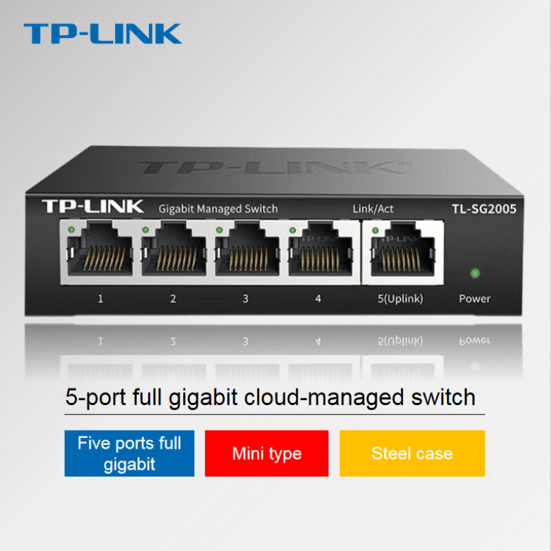 TP-LINK Cloud Switching TL-SG2005 lima port penuh Gigabit manajemen jaringan Web Cloud manajemen saklar pembagi kabel jaringan