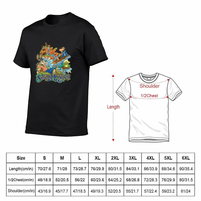 T-shirt Splash Mountain en coton pour hommes, imprimé animal, mode garçons, nouvelle édition