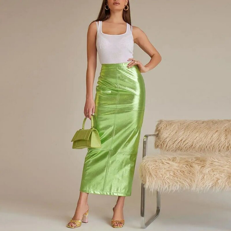 Women Maxi Skirt Elegant Sparkly Maxi Skirt with High Waist Hidden Zipper for Women Slim Fit Wrapped Long Skirt for Ladies