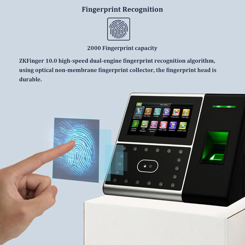 Биометрическая система наблюдения за лицом, iFace302, USB устройство считывания отпечатков пальцев, часы, устройство контроля доступа сотрудника с батареей