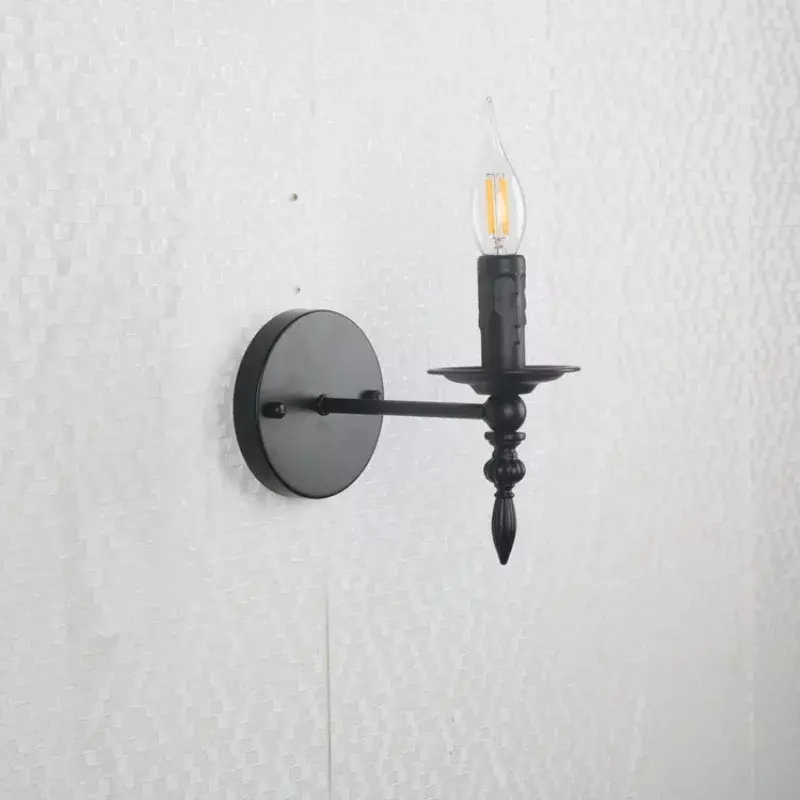 Kompaktowy styl industrialny żelazna sztuka lampa na ganek amerykańska retro mała lampa kryty korytarz klatka schodowa świeca francuska kinkiet