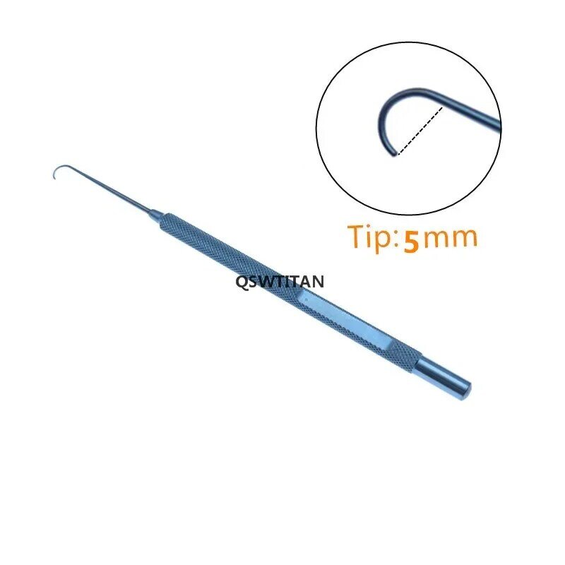 Титановый изогнутый крючок, офтальмологический крючок, инструмент с косым крючком, хирургический инструмент, тренировочный инструмент