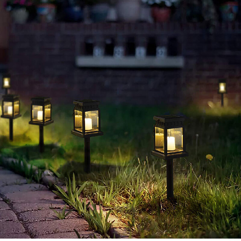 Lampu Lilin Kerlip Solar Luar Ruangan Lampu Kawat Tembaga Lampu Dekorasi Taman LED Lampu Lanskap Rumput Surya Gantung Tahan Air
