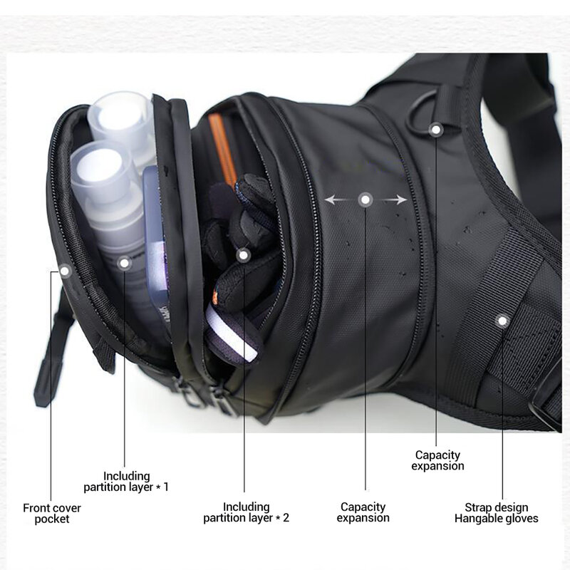 DUHAN 2024 New Multi-funzione moto Drop Leg Bag Hip Bum moto Bag Outdoor marsupio moto Riding Chest Bag