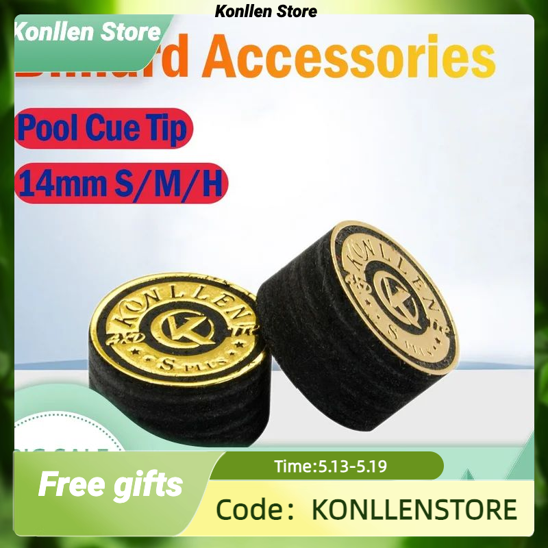 KONLLEN-punta de taco de billar, accesorios de billar duraderos profesionales, multicapa, 14mm, S/M/H