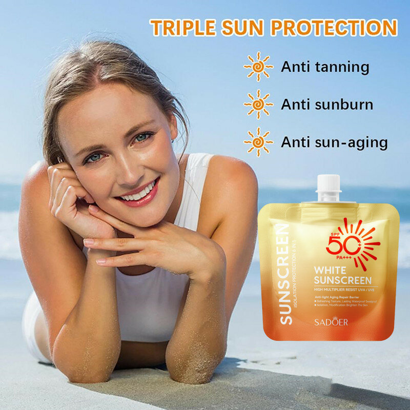 Солнцезащитный крем-протектор для лица, 30 г, Солнцезащитный блок Spf50, гелевый изоляционный лосьон, крем, отбеливающие кремы для лица, увлажняющий отбеливающий крем