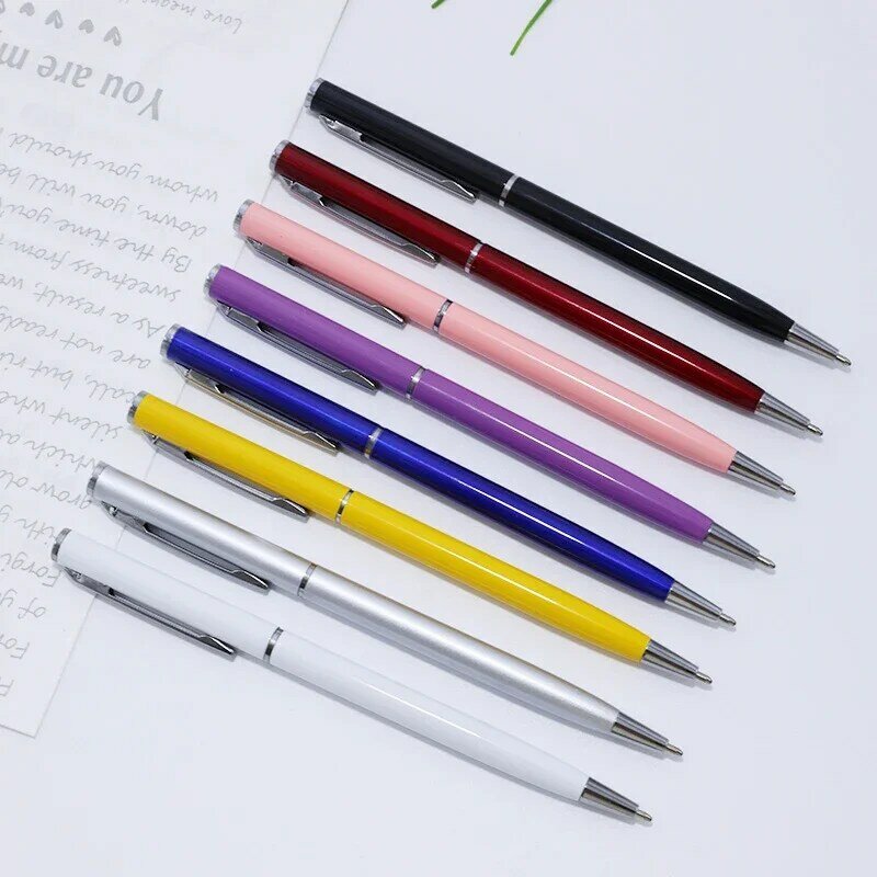 50 Stück Metall Kugelschreiber Roségold Stift benutzer definierte Logo Schule Bürobedarf Schreibwaren Geschäft Geschenk Schriftzug eingraviert Name