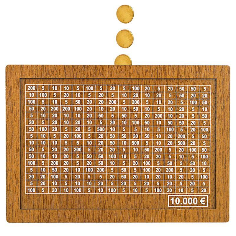 ديكور صندوق المال الخشبي الطبيعي مع عداد أصبع البنك اليدوية للأطفال الإبداعية توفير المال الهدف 10000 اليورو