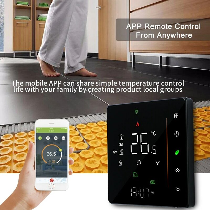 Tuya Smart Life Wifi Термостат для газового котла и теплого пола Регулятор температуры дома SmartThings Alexa Google Siri Yandex Alice