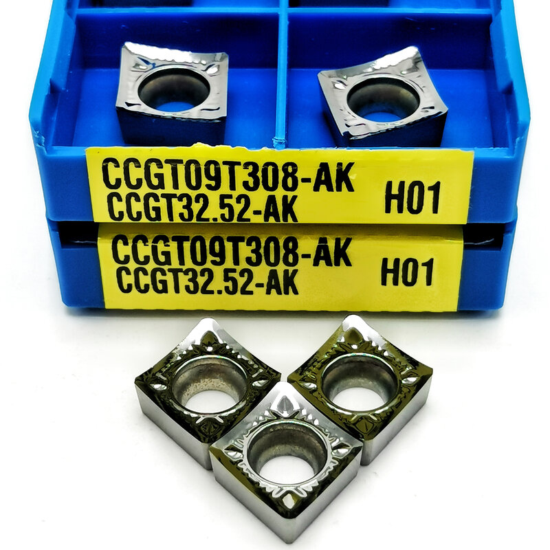 10 pçs ccgt09t304 ccgt09t308 ak h01 alumínio ferramenta de torneamento externo torno inserção cnc ferramentas corte alta qualidade