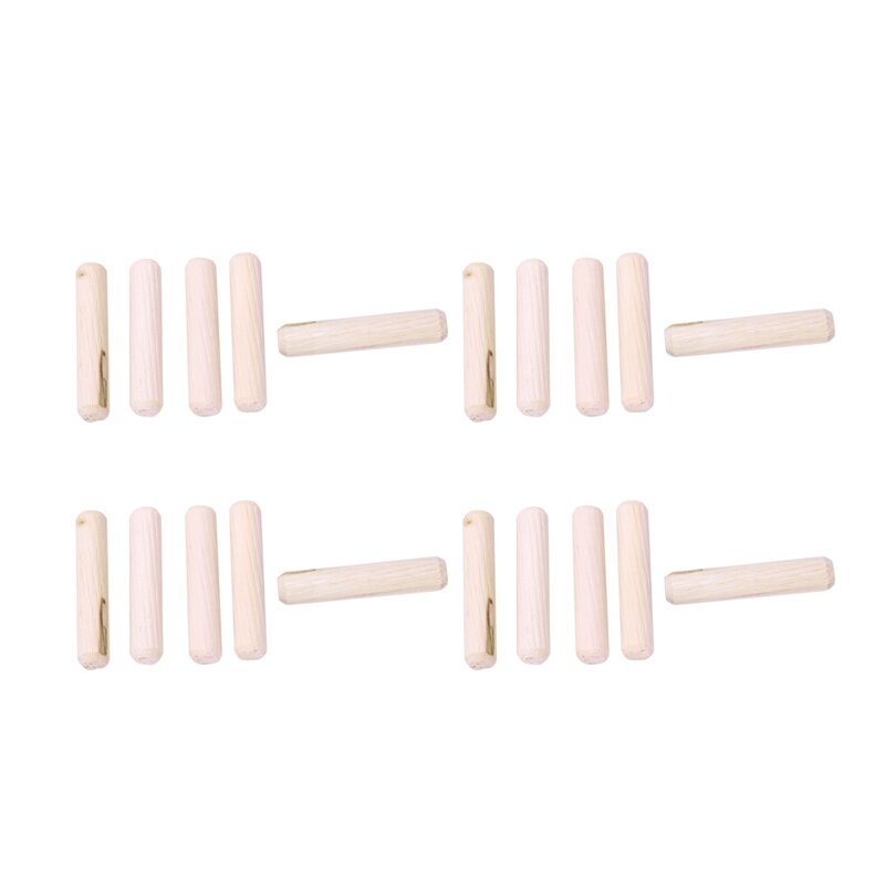 400 Pack Wooden Dowel Pins Wood Kiln Dried Fluted And Beveled
