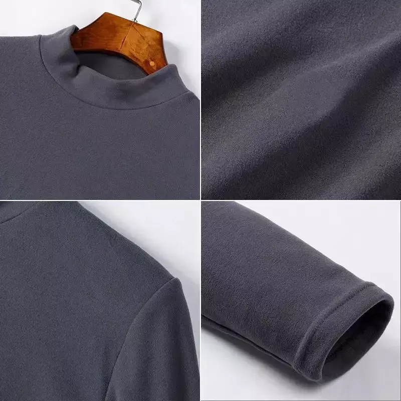 Suéter grueso de lana para hombre, camiseta térmica ajustada de fondo, 2 piezas, otoño e invierno, novedad de 2024