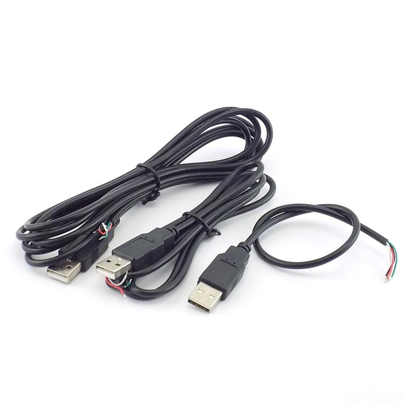 0.3/1/2M DIY Micro USB A Male 4 Pin kawat Data konektor kabel ekstensi kabel listrik adaptor untuk perangkat kipas USB L19