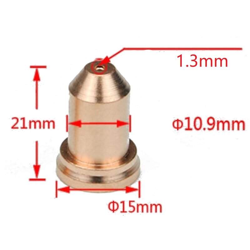 20 pièces PT-80 70-80A Plasma Cutter Torche Électrode 1.3mm Pointes 52558 51311.13 Plasma De Coupe Consommables Outil De Soudage Accessoires