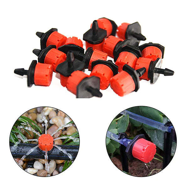 50PCS 4mm Garden Irrigation Nozzle Adjustable Dripper Watering Sprinkler Drip Irrigation System Watering Potted Plants