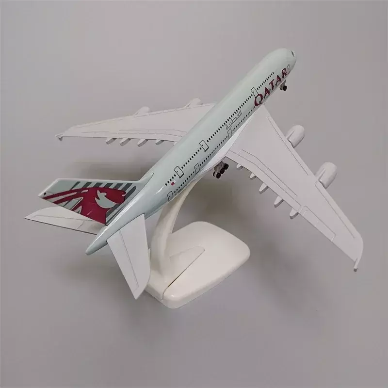 18*20cm stop Metal powietrze katar Airbus 380 A380 Model samolotu odlewania samolotu Model samolotu w podwozia kół
