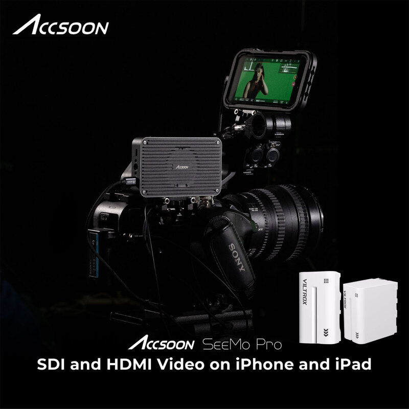 Accsoon SeeMo Pro-Adaptador de captura de vídeo SDI y HDMI a USB C, 60FPS, 1080P, para iPhone, iPad, para monitoreo/grabación/streaming