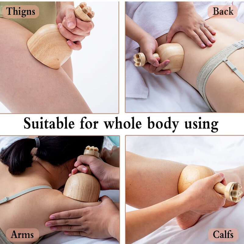 Taza de terapia de madera, herramientas de masaje de terapia de madera para moldear el cuerpo, herramienta de escultura corporal para drenaje linfático, reducción de celulitis, 1 unidad