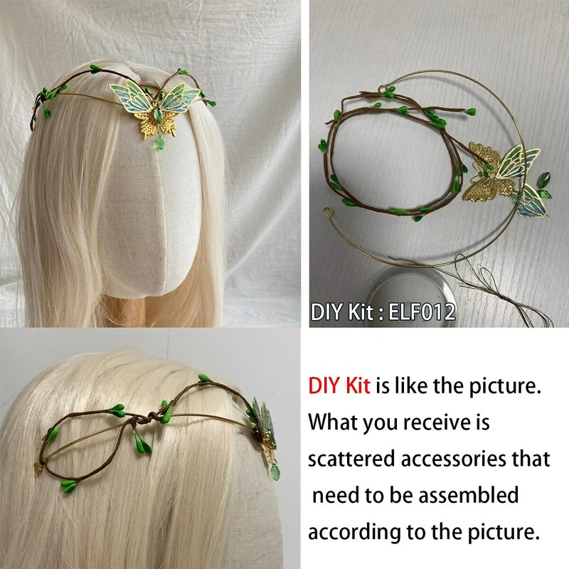 DIY Boho Woodland Elf Tiara, Elven Headpiece, Fairy Crown, Brinco Wreath Flor, Rattan Veados, papel auto-adesivo, Festival