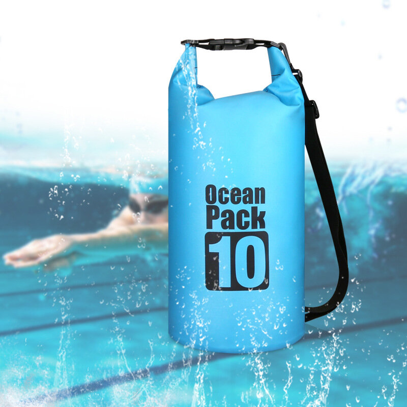 กระเป๋ากันน้ำ PVC ดำน้ำกลางแจ้งการบีบอัดกระเป๋าเก็บของกันน้ำสำหรับชายหญิงว่ายน้ำล่องแก่ง Kayak 2L 5L 10L 20L