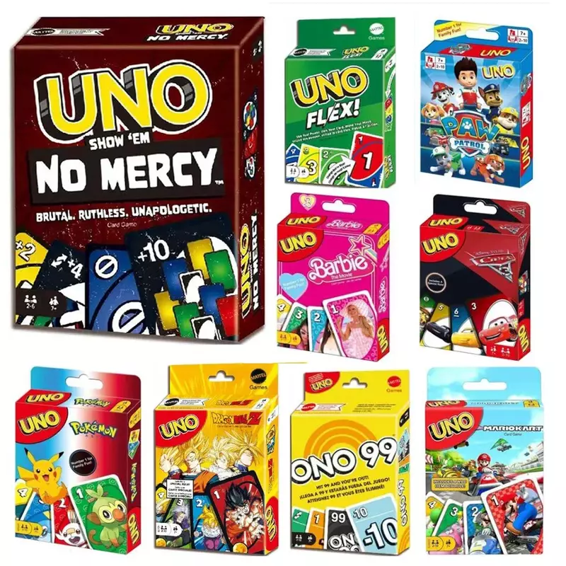 Kartu game uno no mercy baru pola permainan papan kartun Anime permainan keluarga lucu hiburan uno no mercy permainan kartu uno permainan Christma