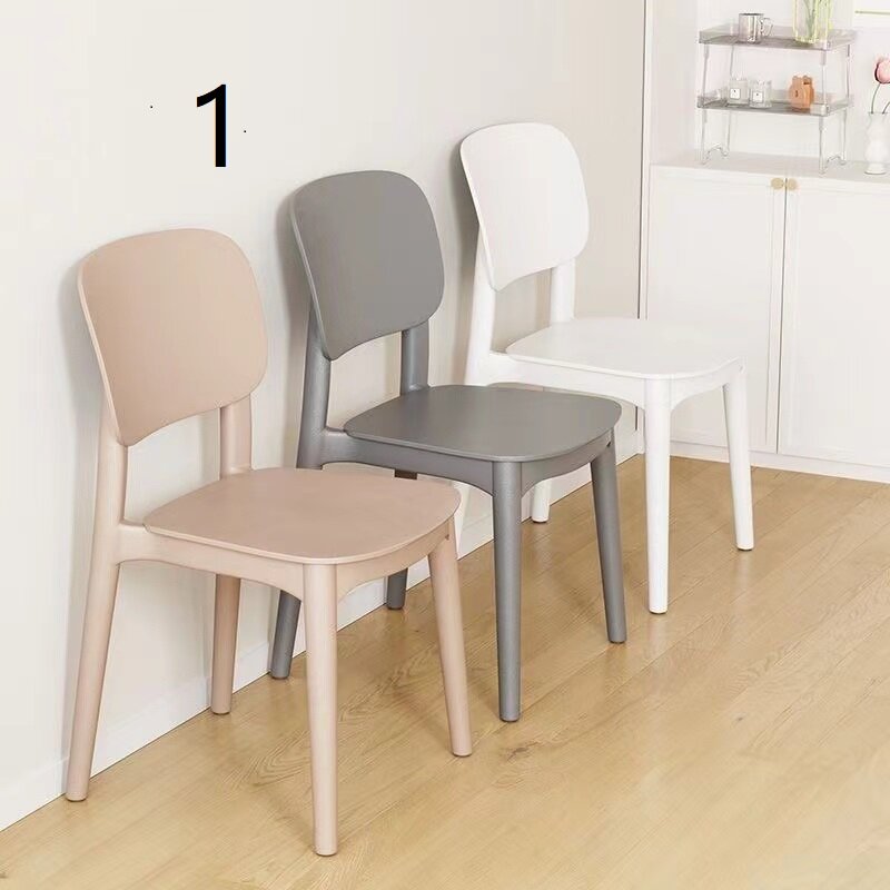 Silla de plástico nórdica para el hogar, silla de comedor gruesa, moderna, simple, con respaldo, escritorio, sala de estar, mesa de comedor, taburete apilable