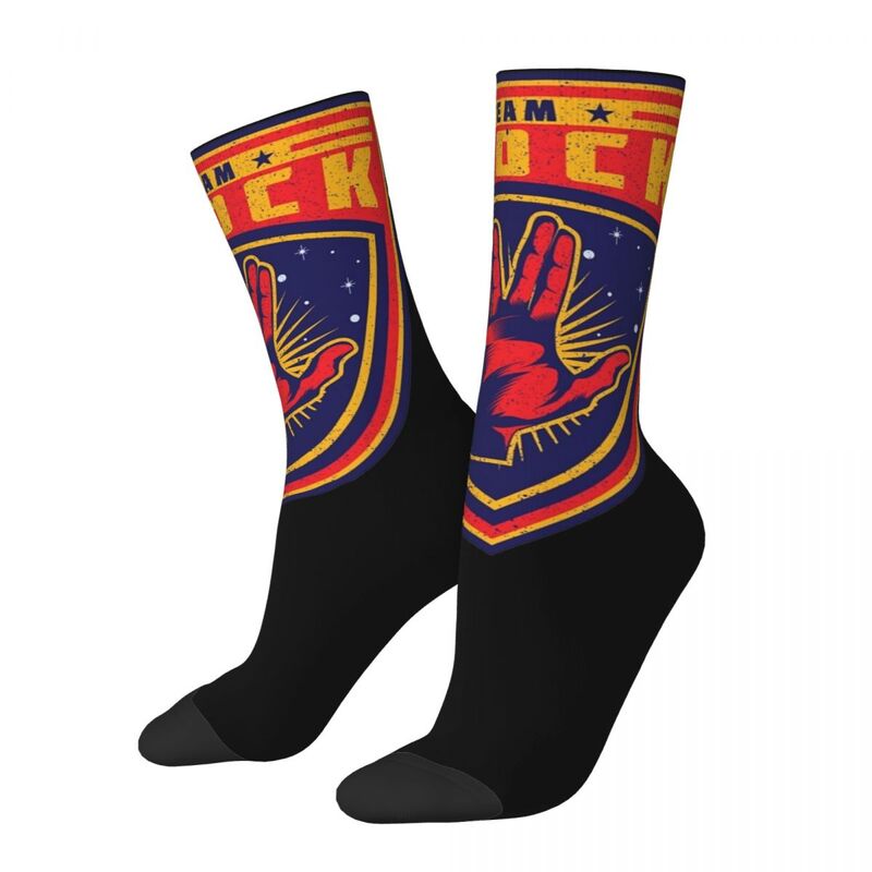 Kaus kaki pria wanita tim Treks Live pakaian pria dan Prosper kaus kaki nyaman Vulcan Salute olahraga stoking menengah katun ide hadiah