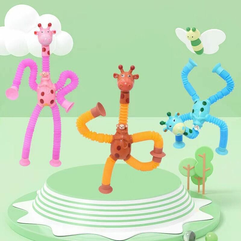 Подарок игрушка для снятия стресса пластиковый цементный Жираф поп-трубки игрушка телескопическая присоска Жираф Новинка Весенняя игрушка сенсорные игрушки