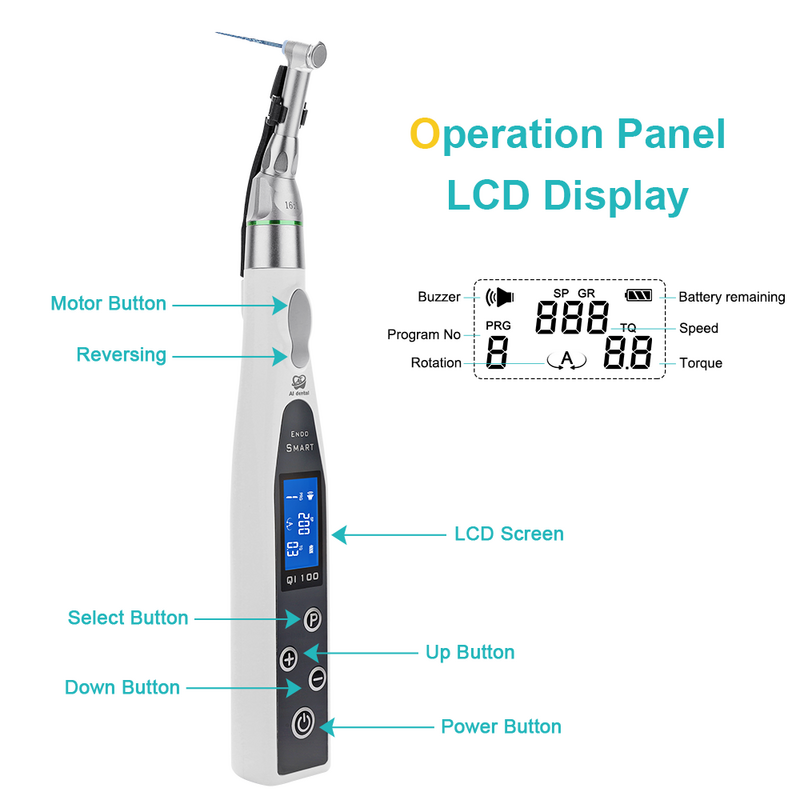 AI-Endo 16:1 Wireless Dental LED Endo Motor Apex Locator Root Canal Therapy Fit Niti Files Endodontics Instruments Basic Version