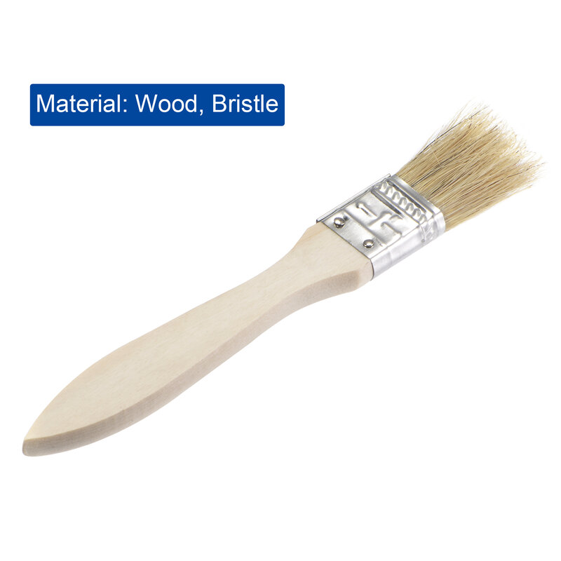 Краска с натуральной щетиной uxcell, 36 шт., 1 дюйм, с деревянной ручкой, инструмент для обработки стен, краски, лаков, клея