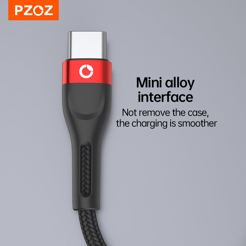 PZOZ USB Tipe C Kabel Pengisian Cepat Kabel Data Kabel USB C Kabel 2M 3M untuk Samsung S20 S21 Xiaomi Mi 10 11 Redmi Note 9 Pro Ponsel USBC TypeC Charger