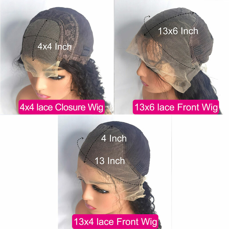 30 40 дюймов 220 Плотность 13x6 HD прозрачный свободный глубокий волнистый передний парик из человеческих волос Remy Вьющиеся 13x 4 кружевные передние парики для женщин