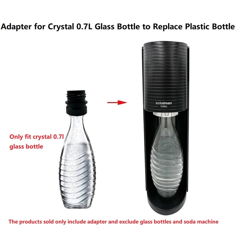 1 pz adattatore per cristallo 0.7L bottiglia di vetro per sostituire plastica One Fit Sodastream FIZZI G100 DUO TERRA ART GAIA Soda Maker