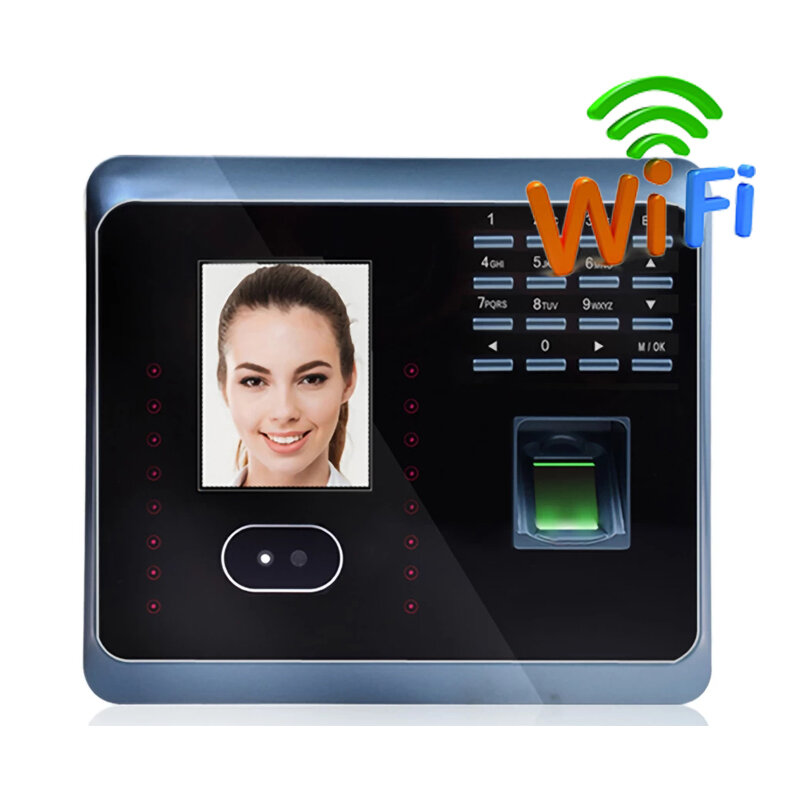 Linx WIFI UF100plus sistema di rilevamento presenze biometrico con riconoscimento facciale dell'impronta digitale con orologio facciale con tastiera