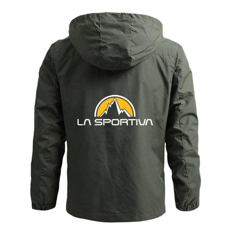 2024 Frühling Herbst Herren La Sportiva Logo Print Mode wind dichte einfarbige abnehmbare Hut Design Outdoor Wind breaker Jacken
