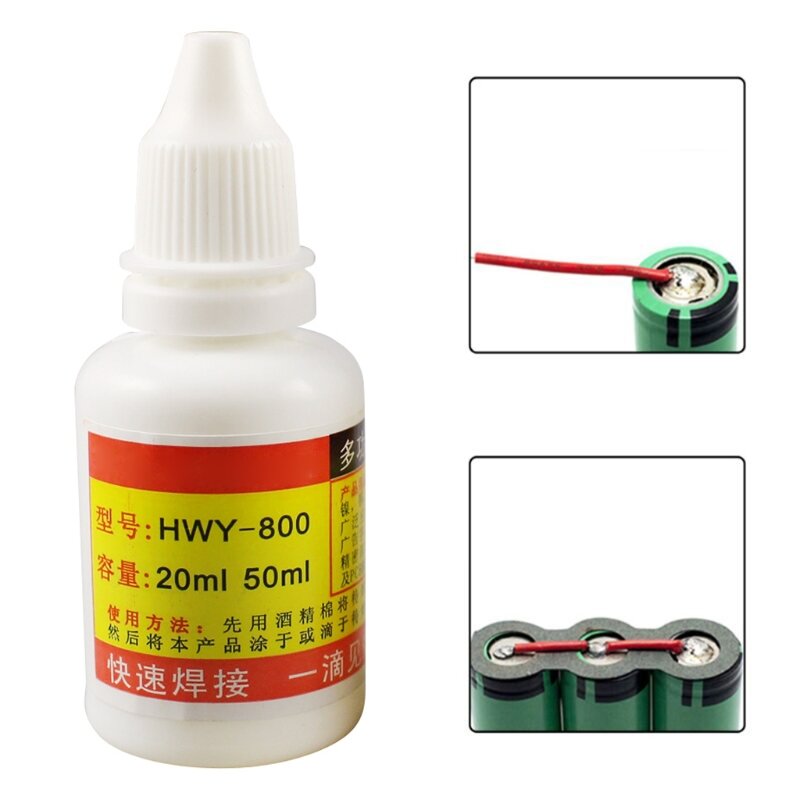 20ml Powerful Rosin Soldering Agent No-clean Flux Stainless Steel White Plate Iron 18650 Battery Welding Water Liquid G6KA