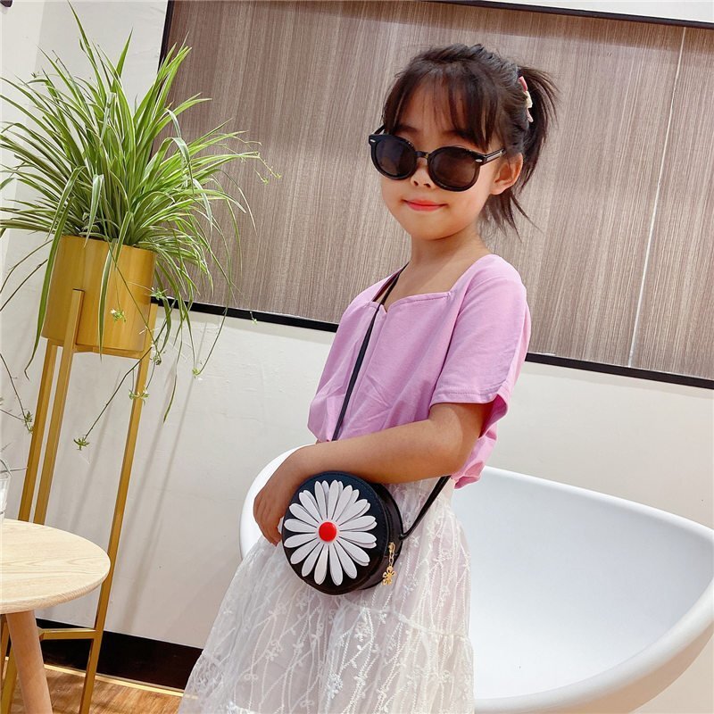 Bolsa de mensajero de moda coreana para niñas, bolso cruzado de Margarita simple para niños pequeños, bolsa de monedas portátil de viaje, 1 pieza