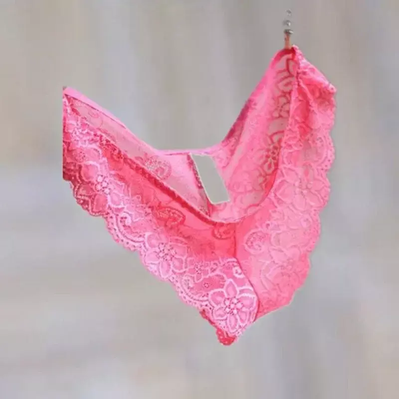 5Pcs/lot  Sexy Thongs Panties Lace Women Underwear Transparent  Seamless Tangas Intimate Hollow Gstring