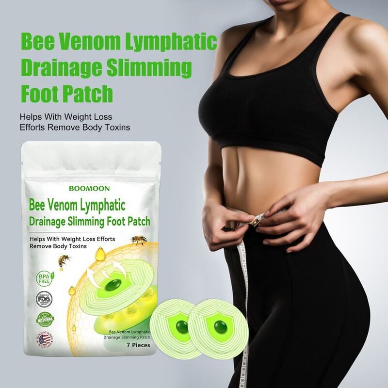 Fat Burning Bee Venom Foot Patch Anti Cellulite Lose Weight Bee Venom Lymphatic Drainage Detox Product Beauty Slim Patch