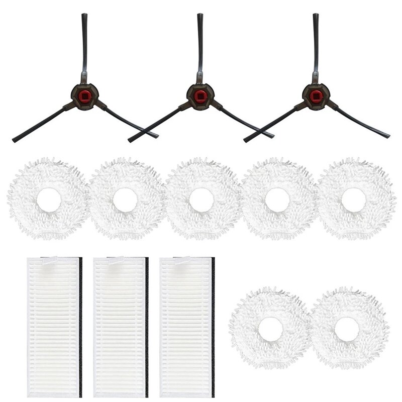 13PCS/Set Filter Mop Cloth Side Brush for Yeedi Mop Station Self-Cleaning Robot Cleaning Pad Accessories